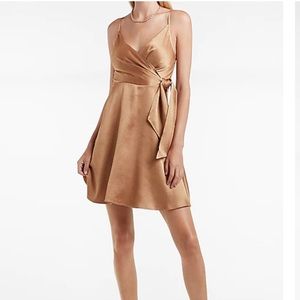 Express Satin Wrap Dress